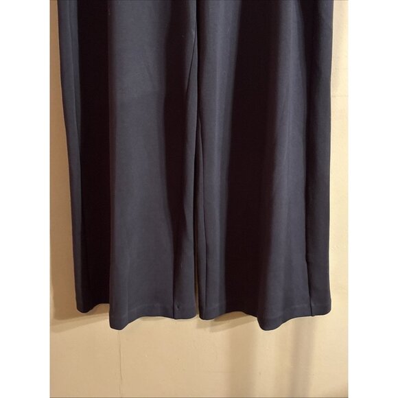 Lane Bryant Wide Leg Trousers Navy Blue Stretch Elastic Waist Pockets Sz 16 (2) - Picture 3 of 10